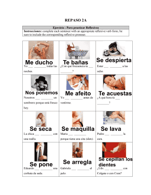 Spanish Reflexive Verbs Exercise