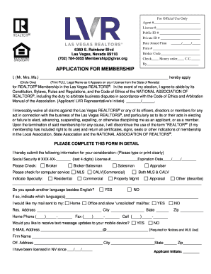 Las Vegas REALTORS Membership Application