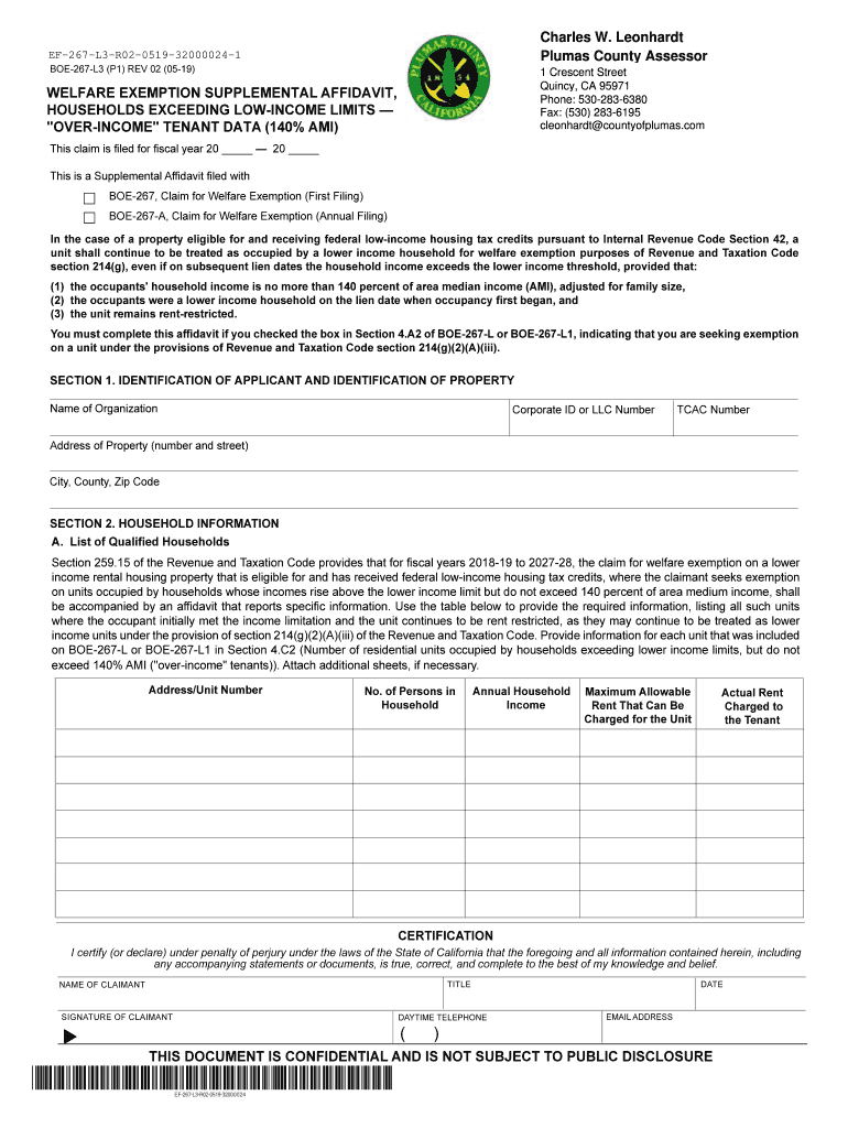 Fillable Online Assessor's Office Plumas County, CA Official site Fax Email Print pdfFiller