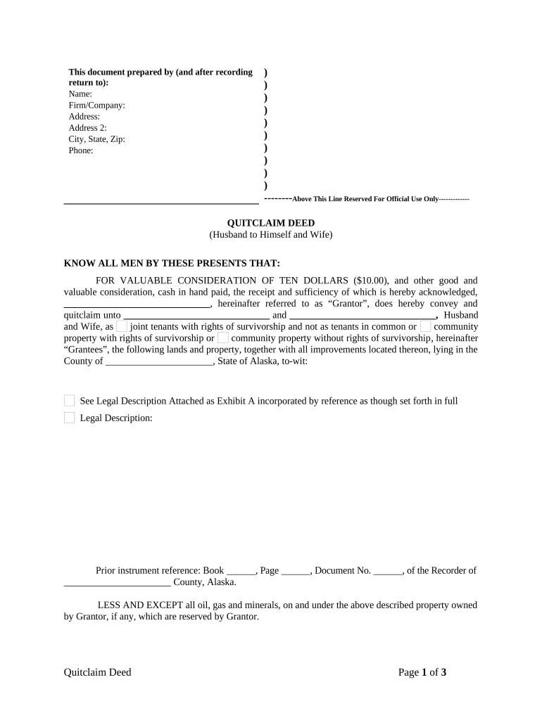 quitclaim deed alaska Preview on Page 1