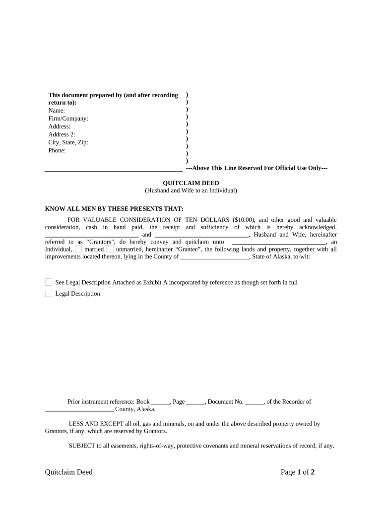 does a spouse have the right to property after signing a quit claim deed Preview on Page 1