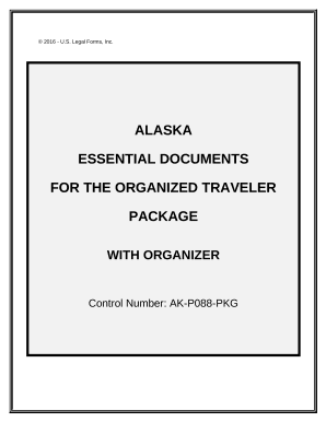 Essential Documents for the Organized Traveler Package with Personal Organizer - Alaska