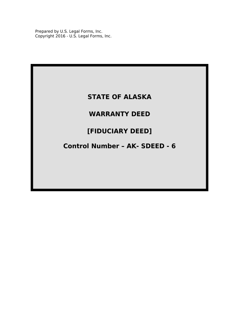 Warranty Deed for Fiduciary - Alaska Preview on Page 1