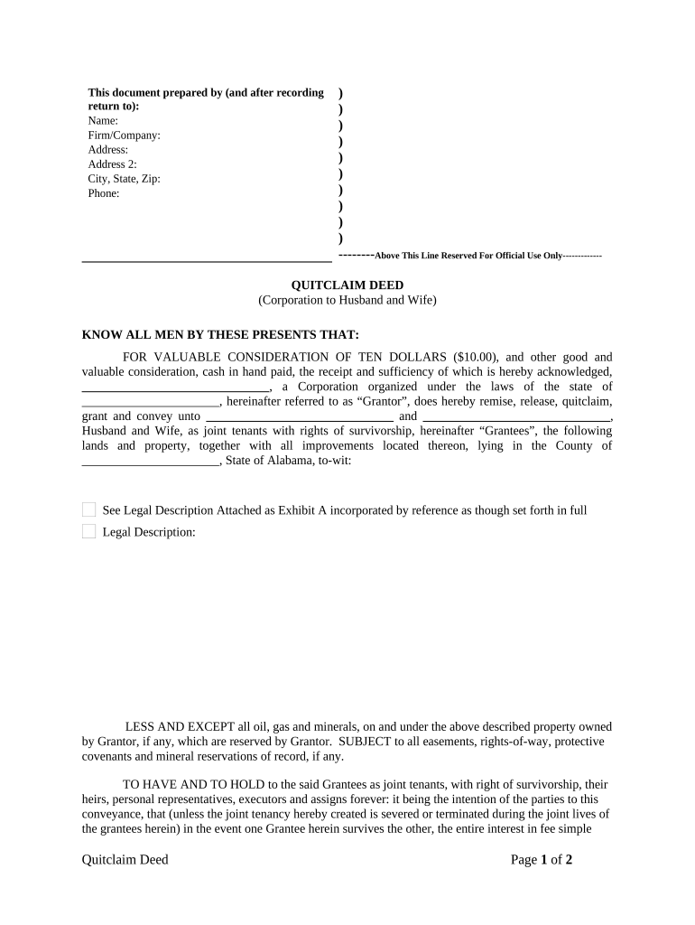 quitclaim deed alabama Preview on Page 1