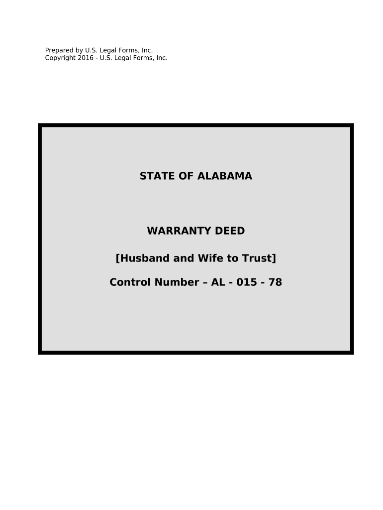 Warranty Deed from Husband and Wife to a Trust - Alabama Preview on Page 1