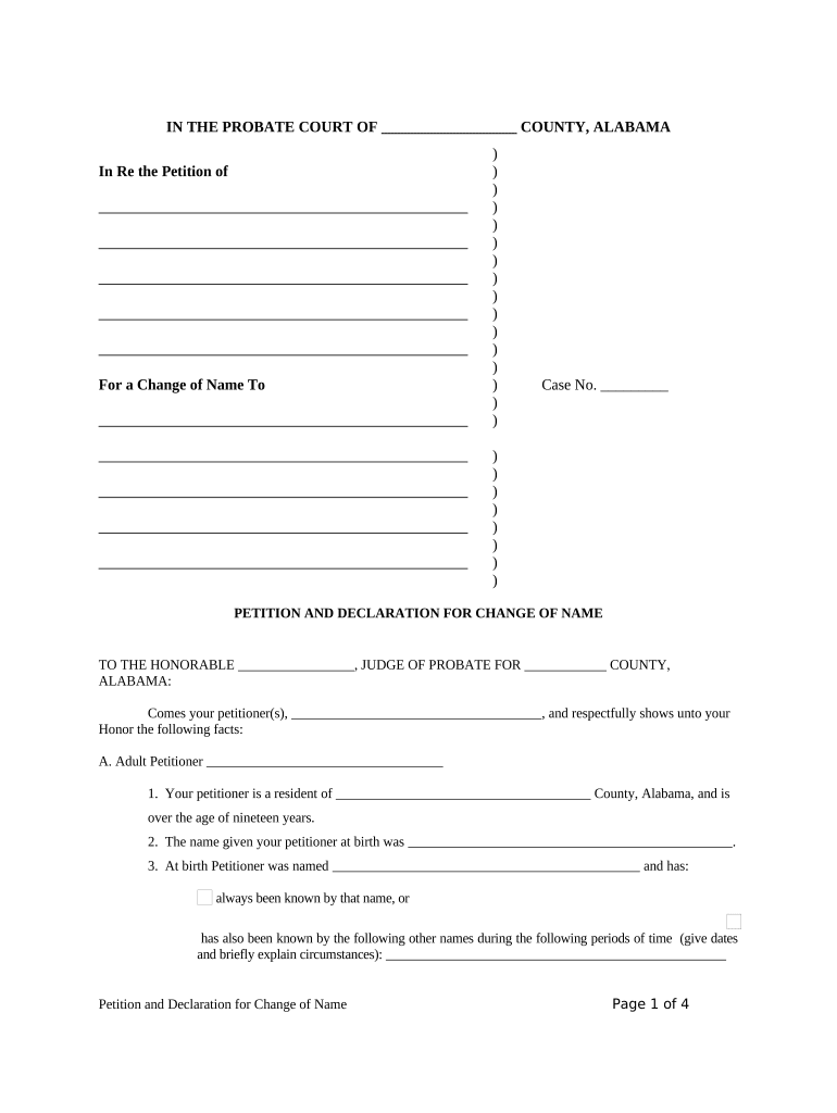 al petition change name Preview on Page 1