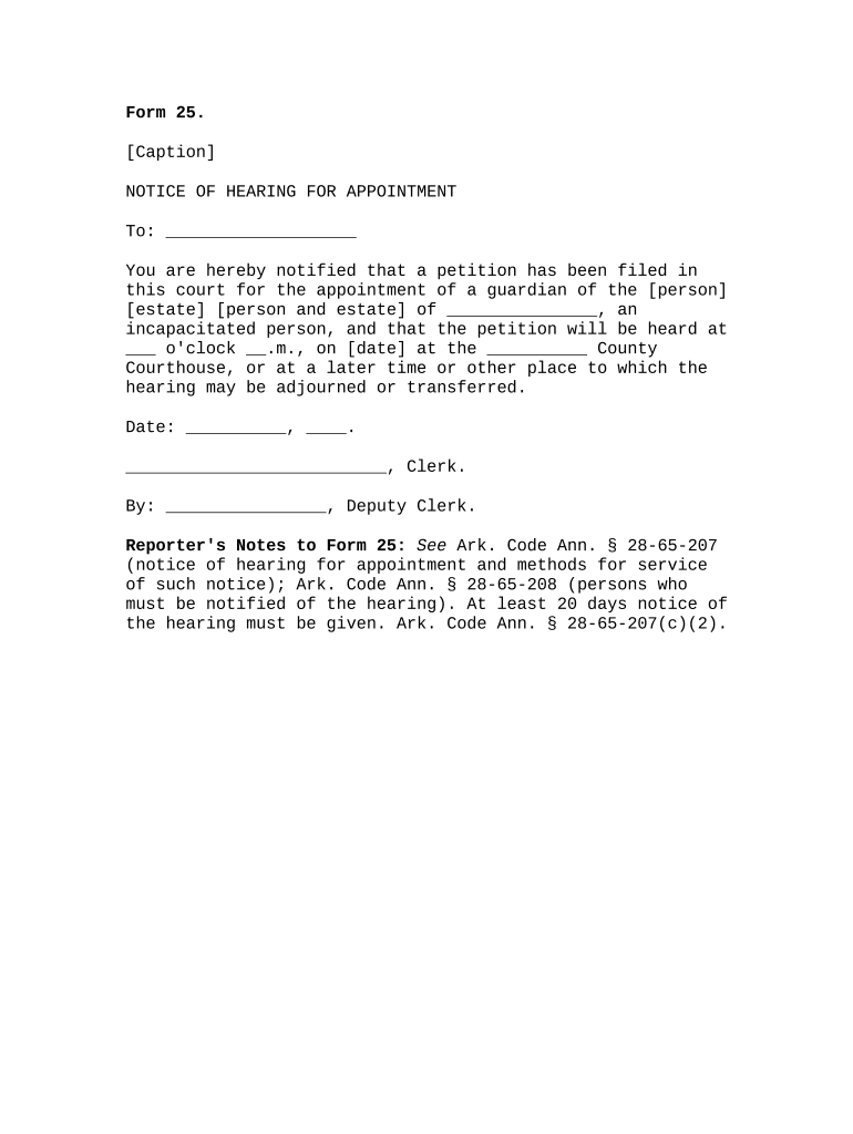 arkansas notice hearing Preview on Page 1.