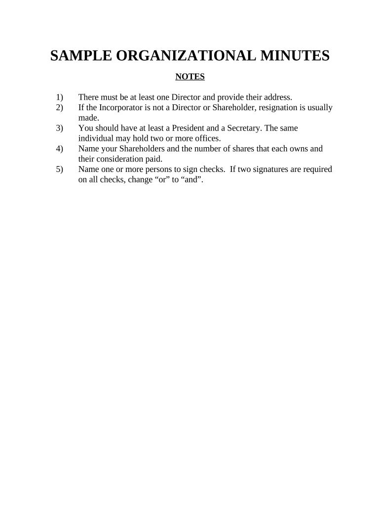 Minutes for Organizational Meeting - Arkansas - Arkansas Preview on Page 1