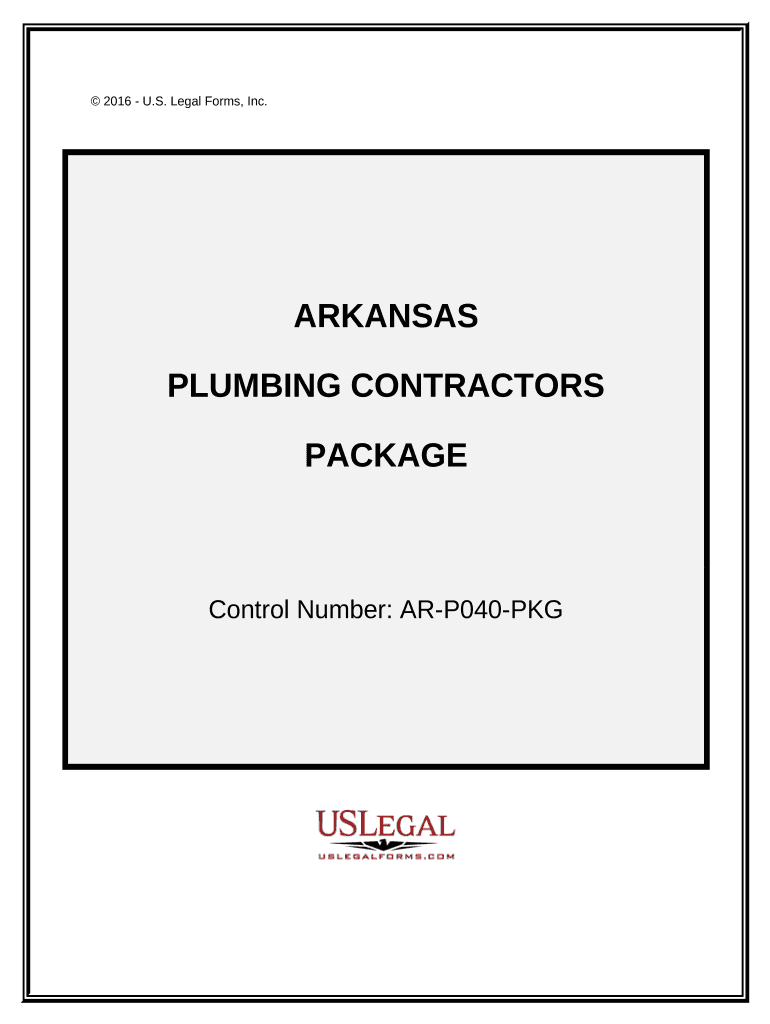 Plumbing Contractor Package - Arkansas Preview on Page 1