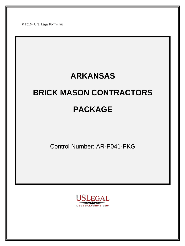 Brick Mason Contractor Package - Arkansas Preview on Page 1