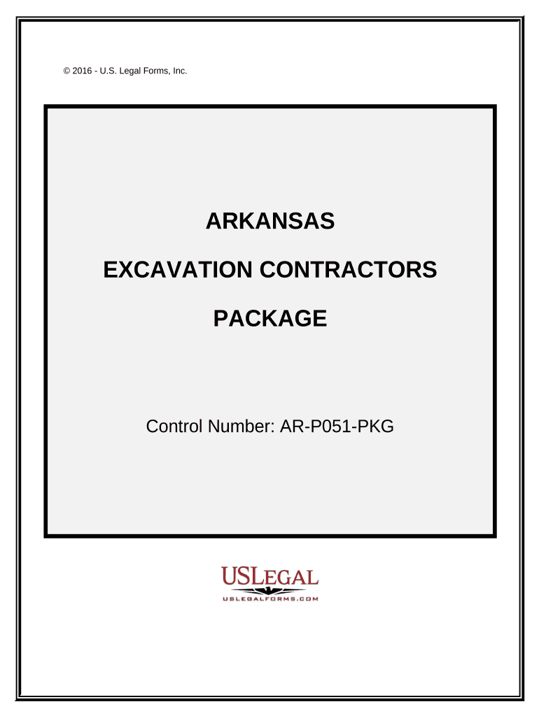 Excavation Contractor Package - Arkansas Preview on Page 1