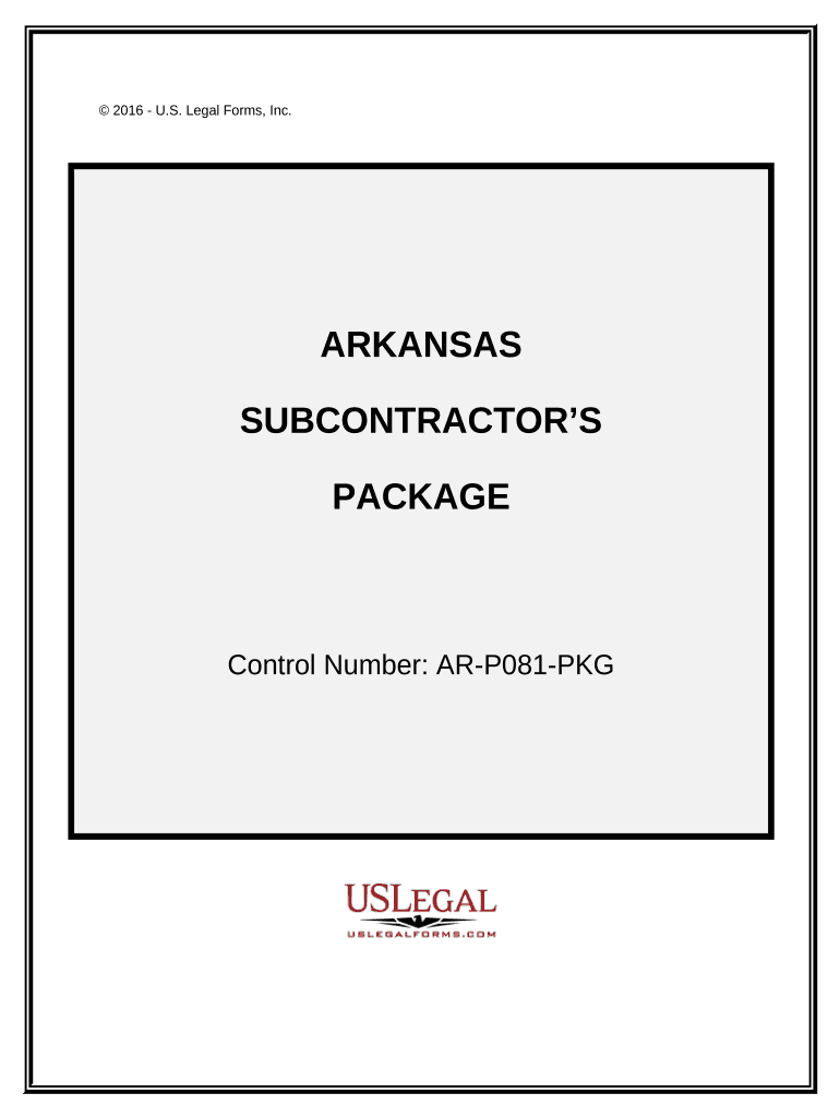 Subcontractors Package - Arkansas Preview on Page 1