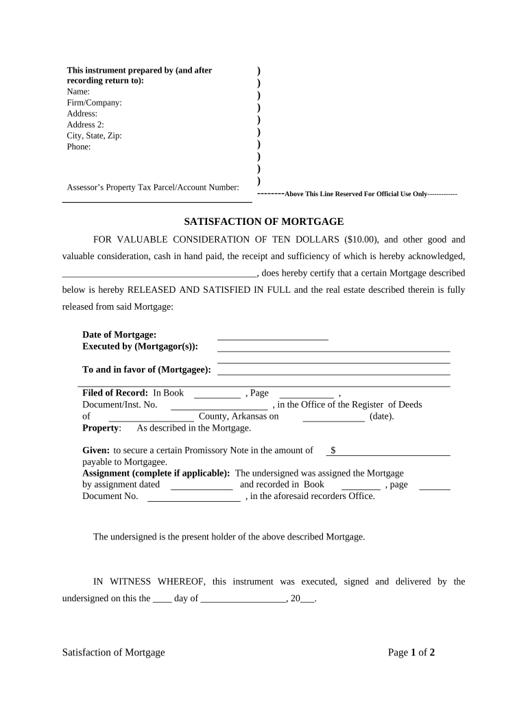 ar satisfaction mortgage Preview on Page 1