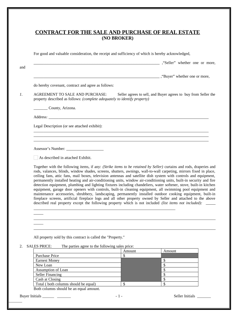 arizona residential purchase contract 2022 Preview on Page 1.