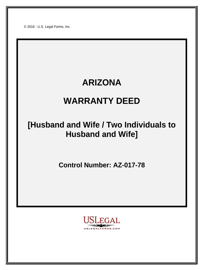 Warranty Deed from Husband and Wife to Husband and Wife - Arizona Preview on Page 1