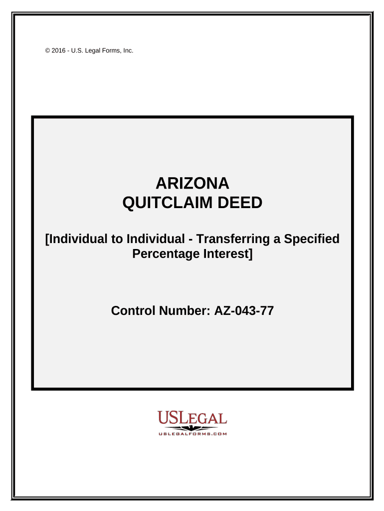 arizona quit claim deed form pdf Preview on Page 1