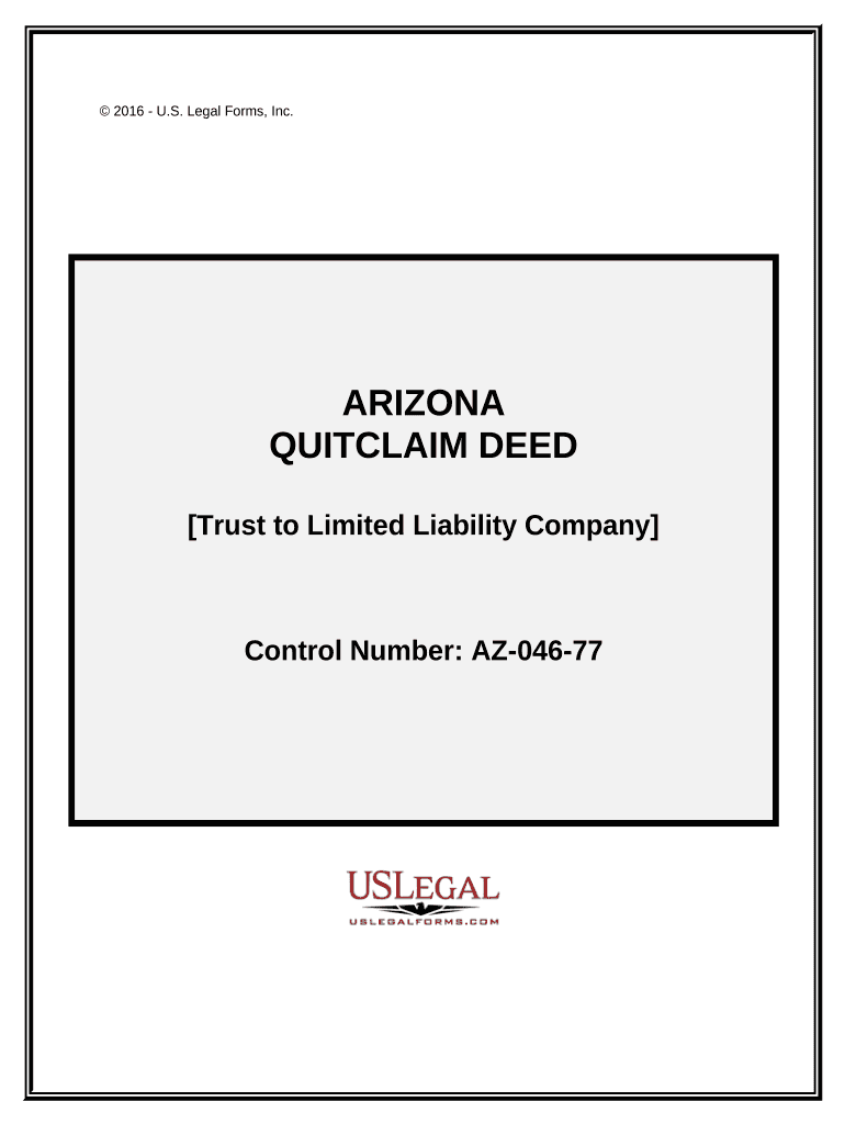 Quitclaim Deed - Trust to Limited Liability Company - Arizona Preview on Page 1