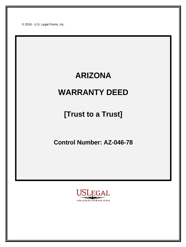 Warranty Deed from a Trust to a Trust - Arizona Preview on Page 1