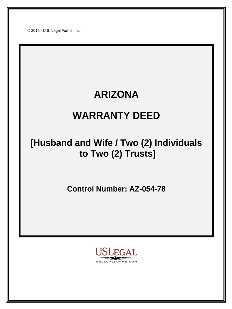 Warranty Deed from Two Individuals / Husband and Wife to Two Trusts - Arizona Preview on Page 1