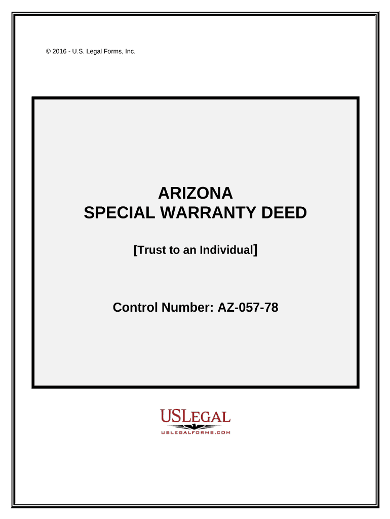 Special Warranty Deed from a Trust to a Individual - Arizona Preview on Page 1