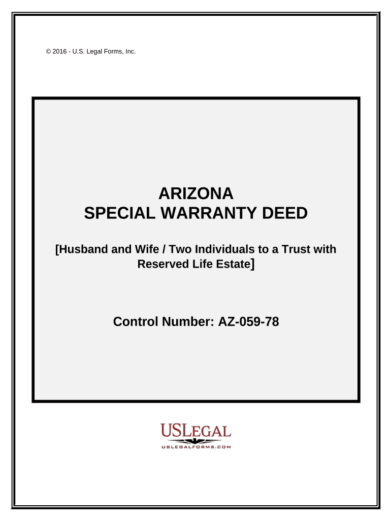 Special Warranty Deed from Two Individuals, or Husband and Wife, to a Trust - Arizona Preview on Page 1