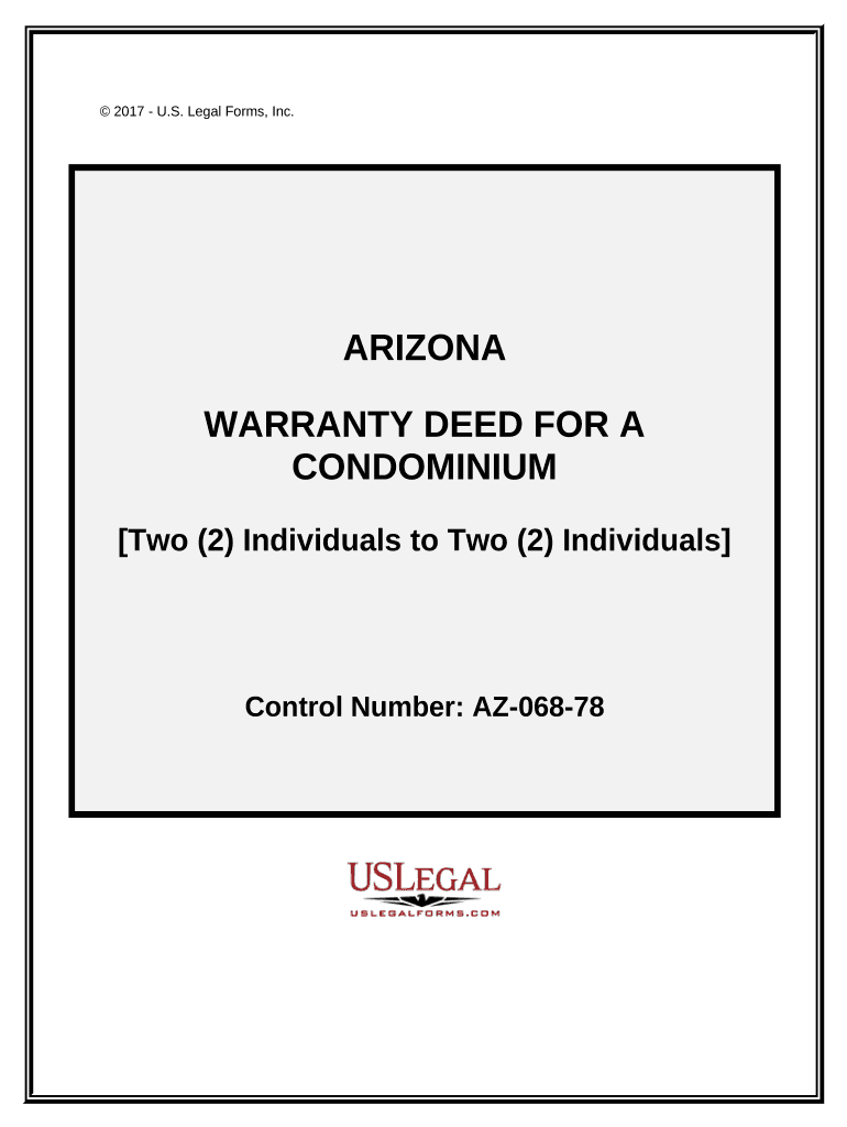 Arizona Warranty Deed for a Condominium from Two Individuals to Two Individuals - Arizona Preview on Page 1