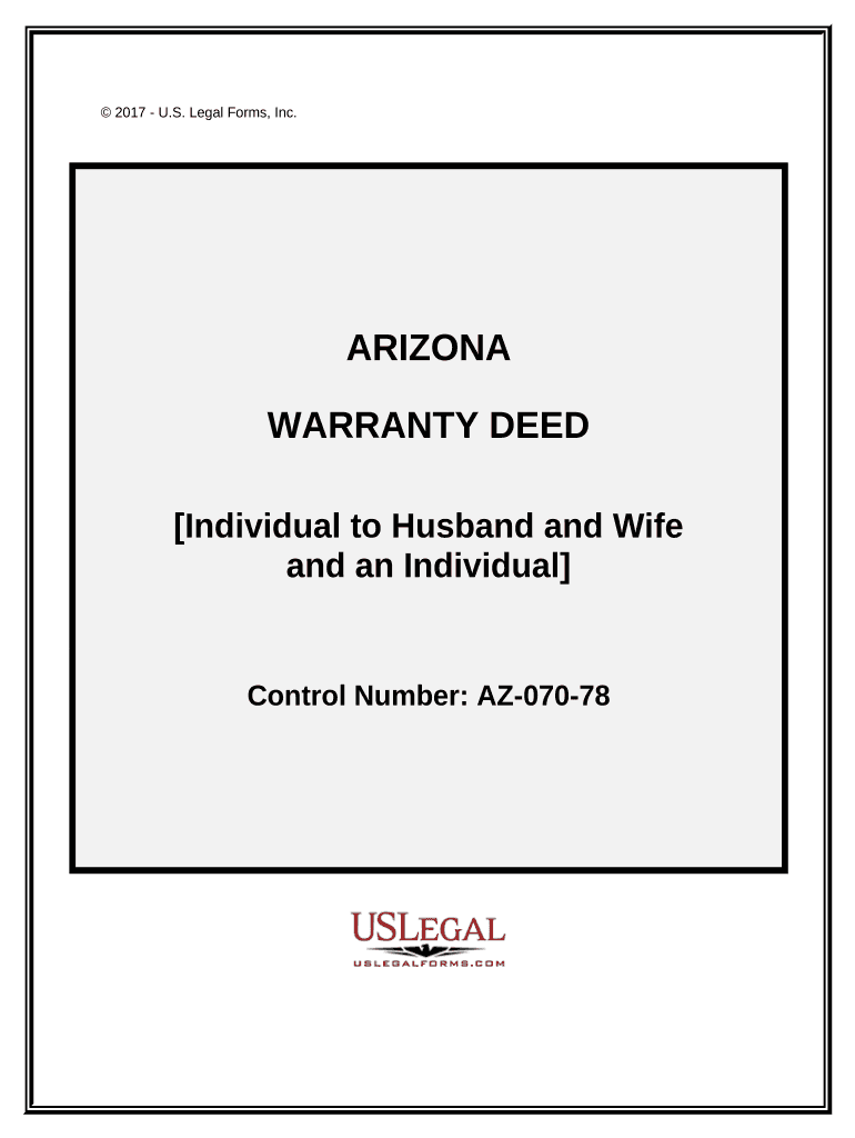 Arizona Warranty Deed from an Individual to an Individual and Husband and Wife. - Arizona Preview on Page 1