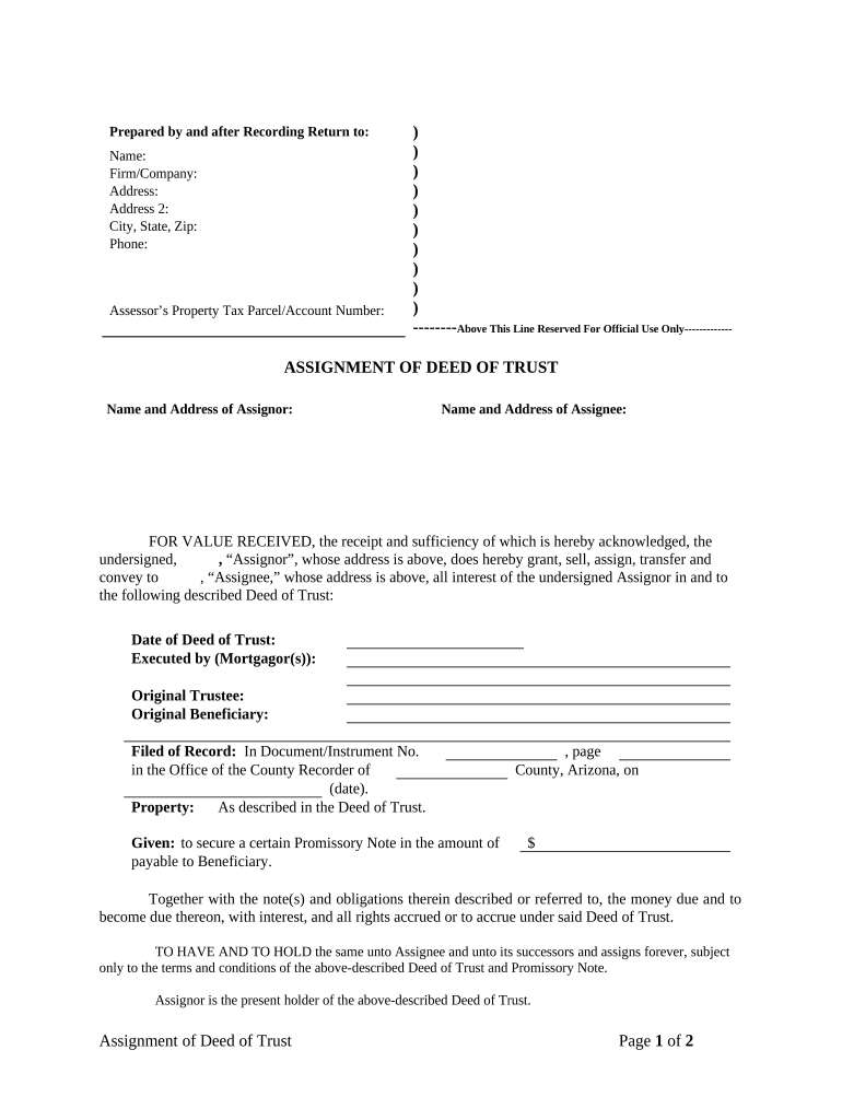 corporate assignment of deed of trust Preview on Page 1