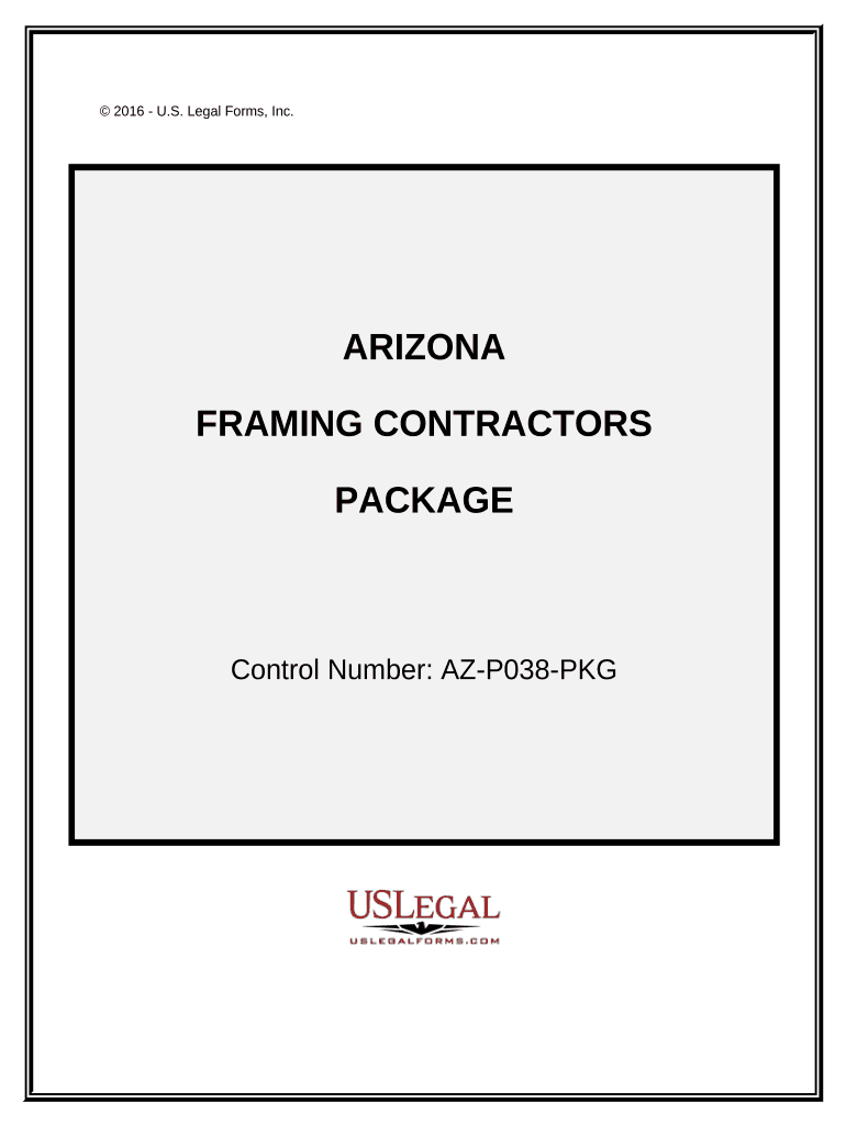 Framing Contractor Package - Arizona Preview on Page 1.