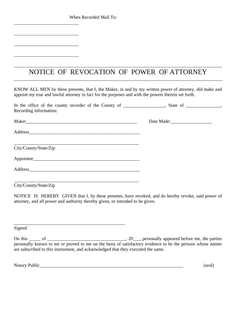 Revocation of power of attorney pdf Fill out & sign online DocHub