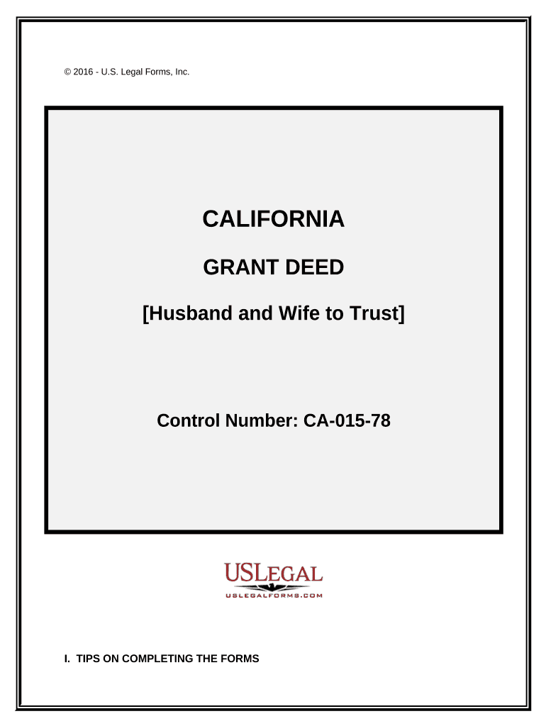 Grant Deed from Husband and Wife to Trust - California Preview on Page 1