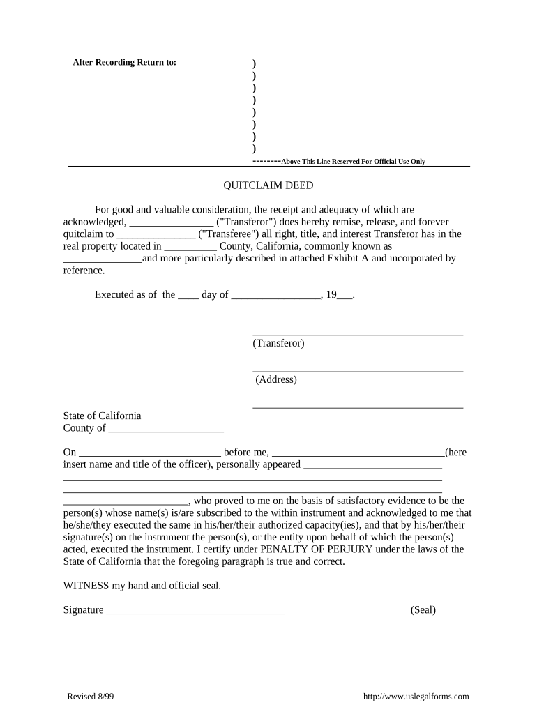 quitclaim deed Preview on Page 1.