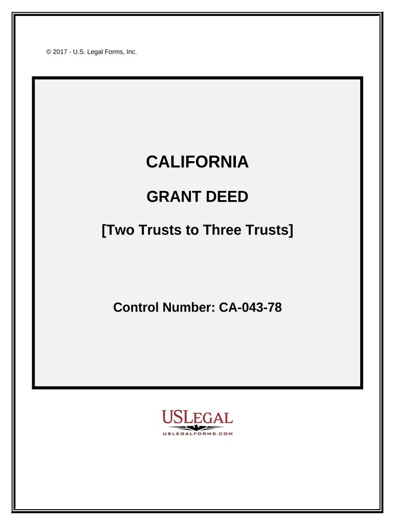 Grant Deed from Two Trusts to Three Trusts. - California Preview on Page 1