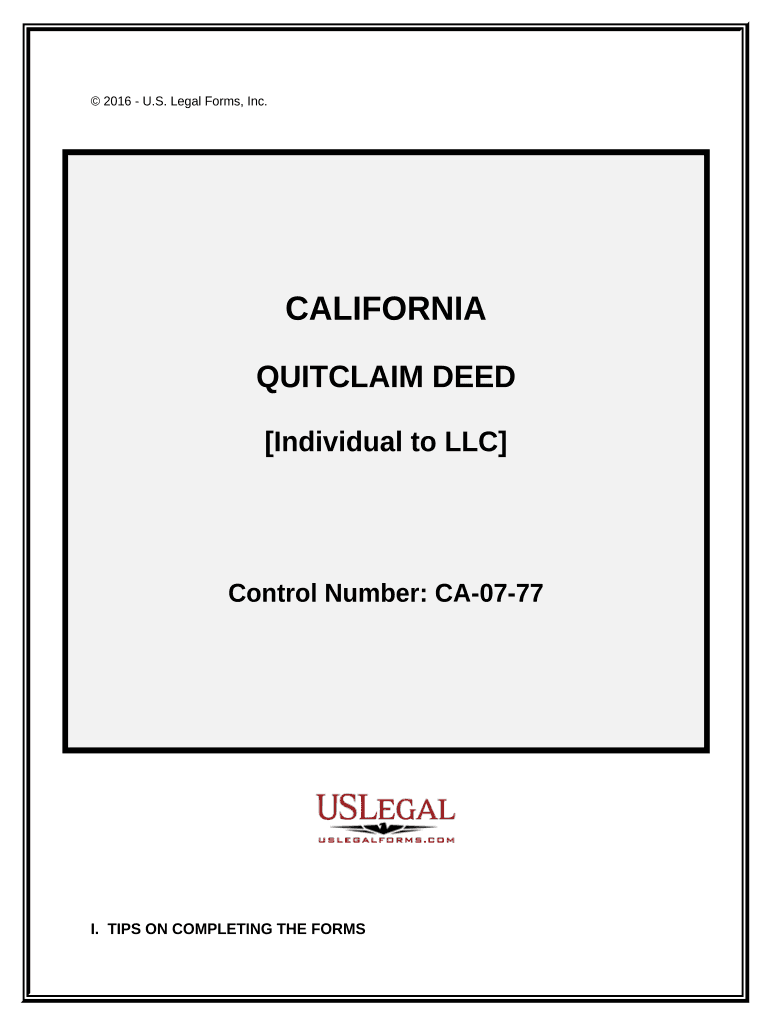 quitclaim deed from llc to individual Preview on Page 1