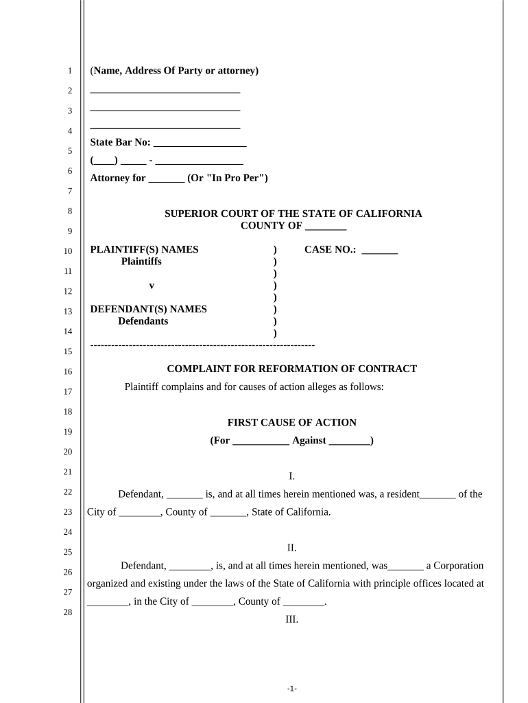 complaint contract Preview on Page 1