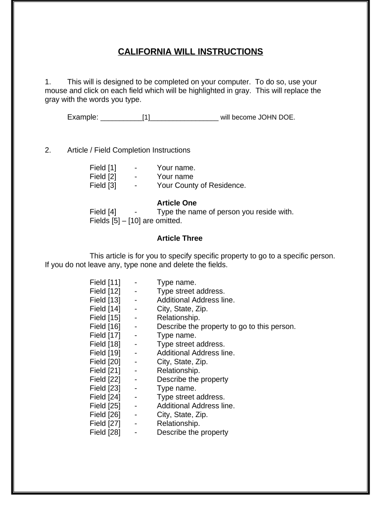 Mutual Wills containing Last Will and Testaments for Unmarried Persons with No Children - California Preview on Page 1