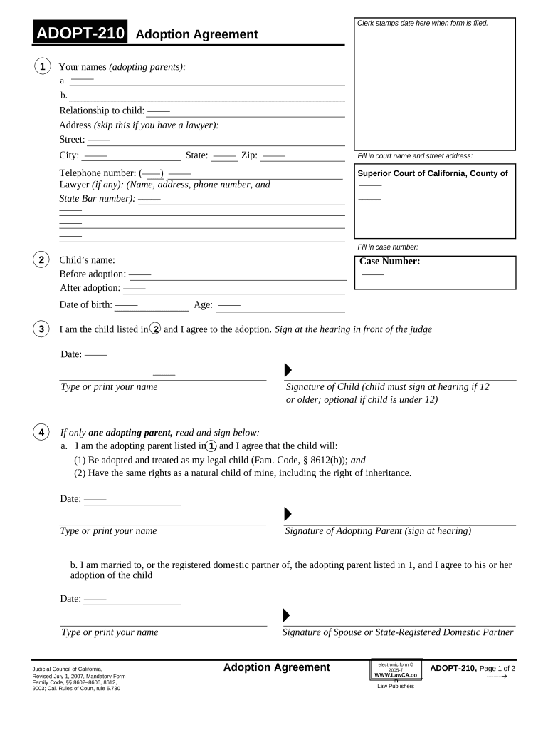 child adoption agreement sample Preview on Page 1