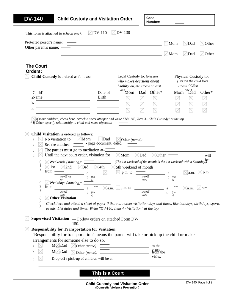 child custody visitation Preview on Page 1