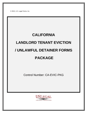 California Landlord Tenant Eviction / Unlawful Detainer Forms Package - California