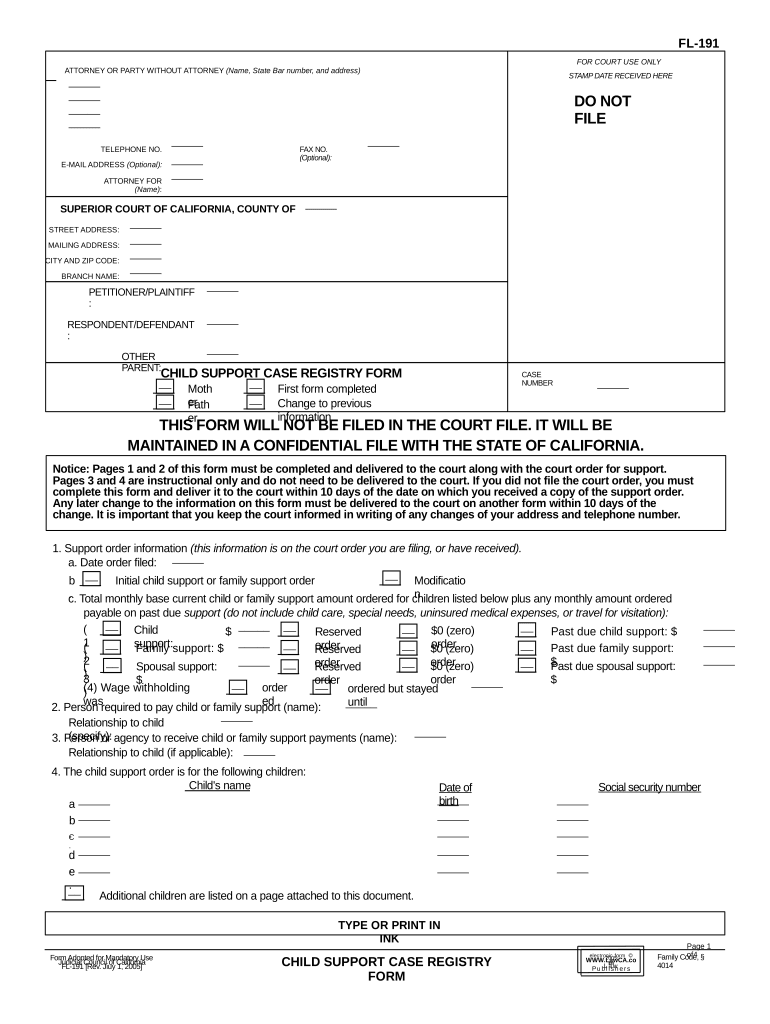 Ca Child Support Doc Template PdfFiller