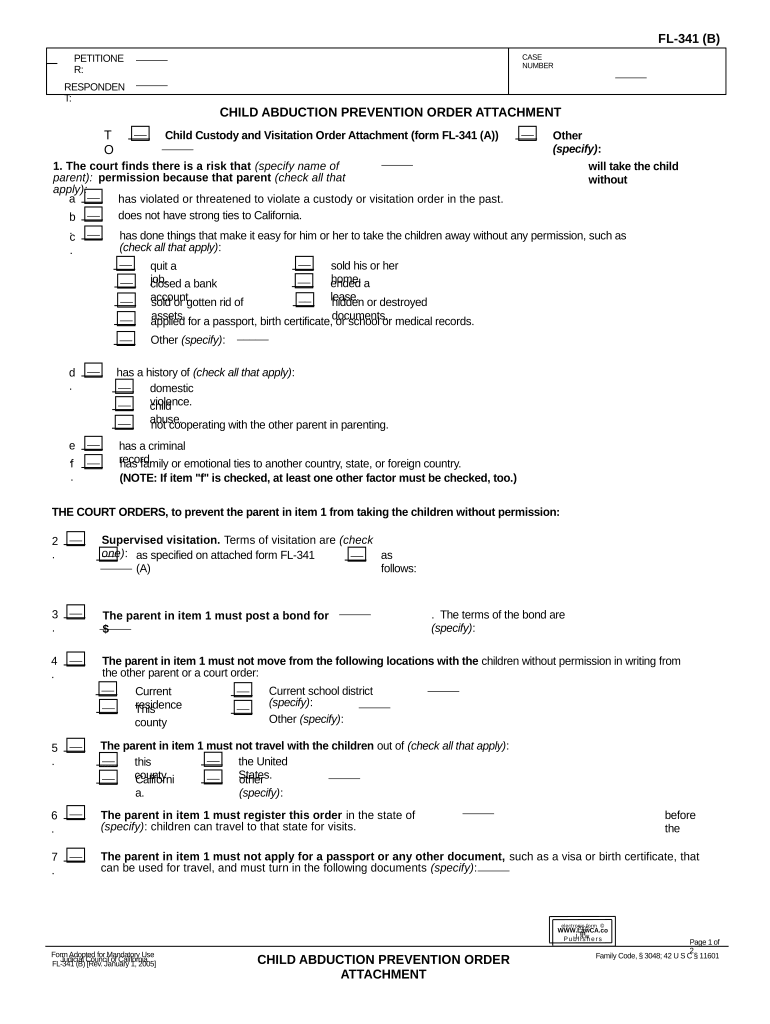 child abduction order Preview on Page 1