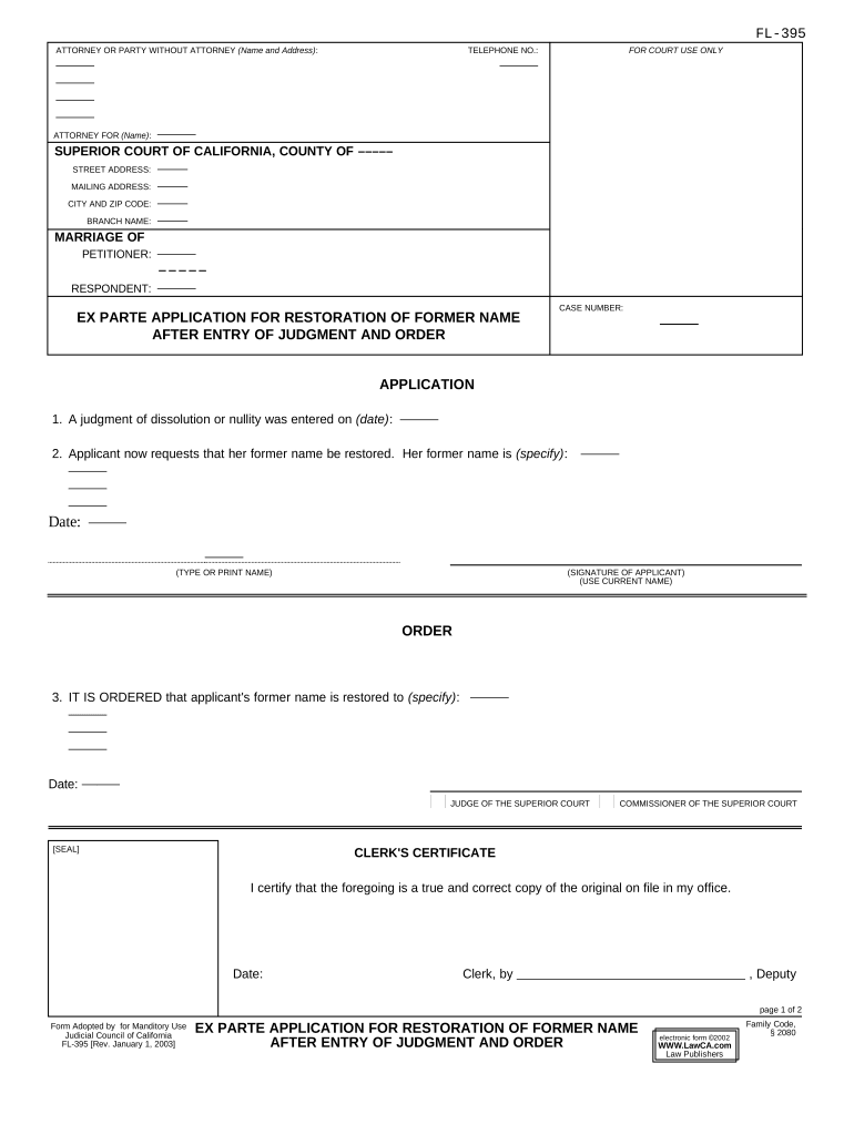 Ex Parte Application Fill Out Sign Online DocHub