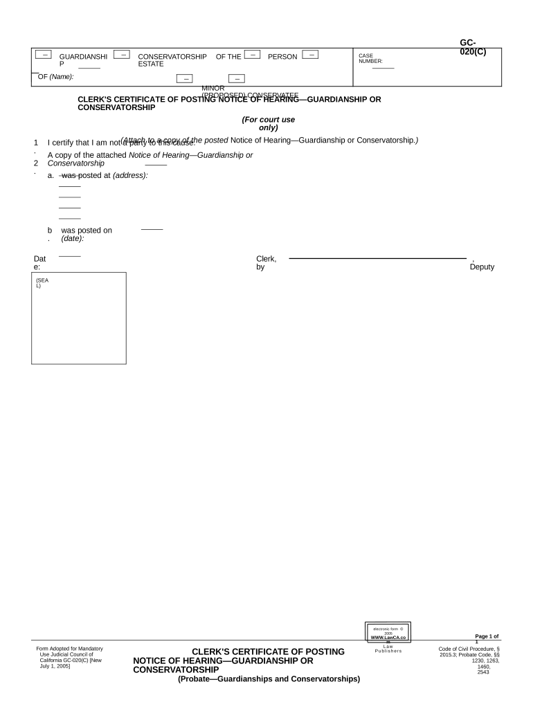 california notice hearing sample Preview on Page 1.