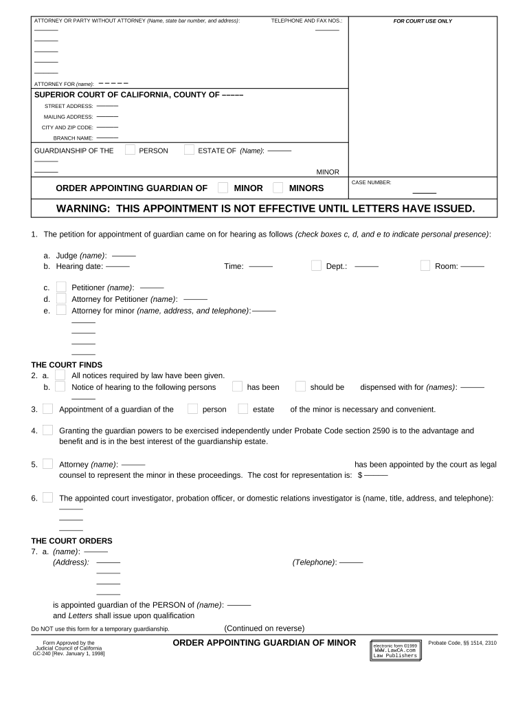 Court Order For Guardianship Fill Out Sign Online DocHub