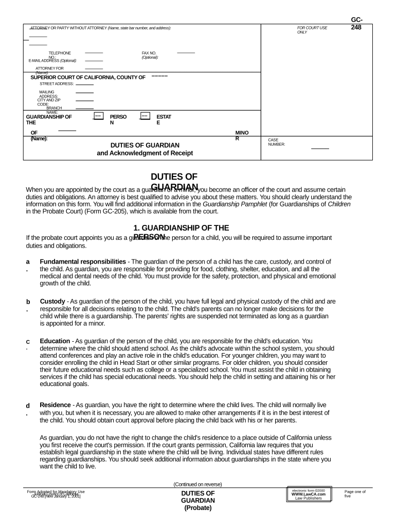 california duties Preview on Page 1