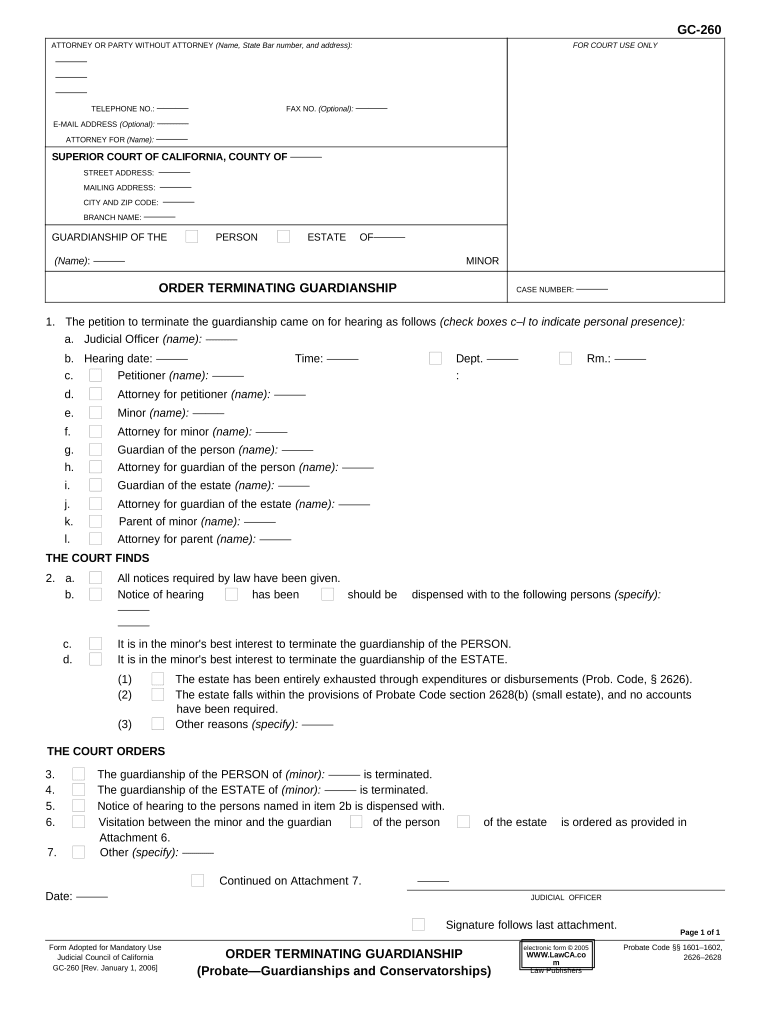 termination of guardianship california Preview on Page 1.