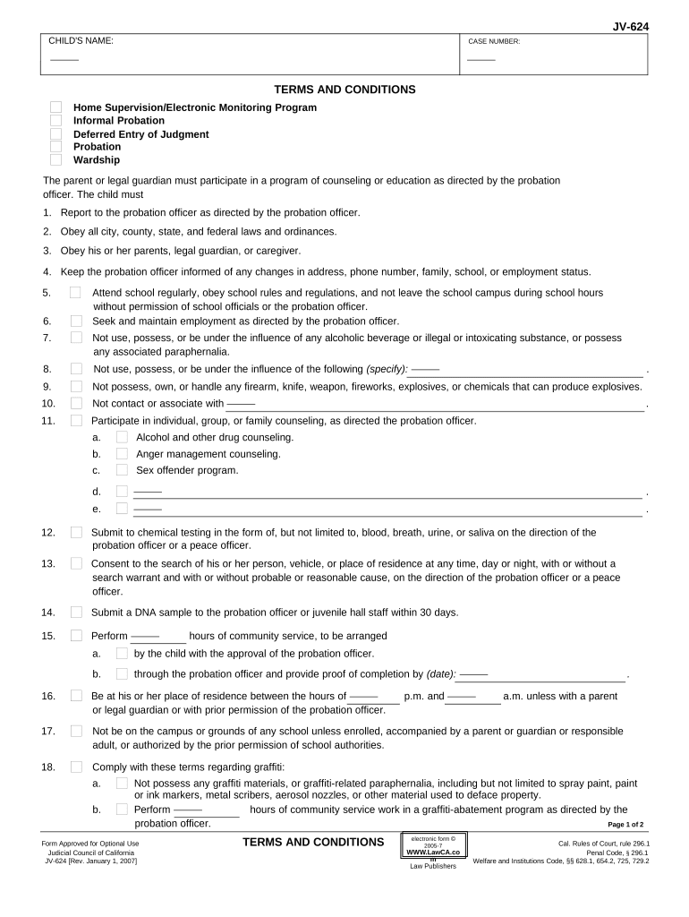 Terms and Conditions - California Preview on Page 1