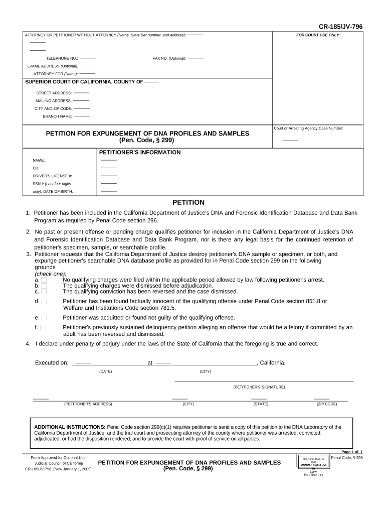 California Expungement Doc Template PdfFiller