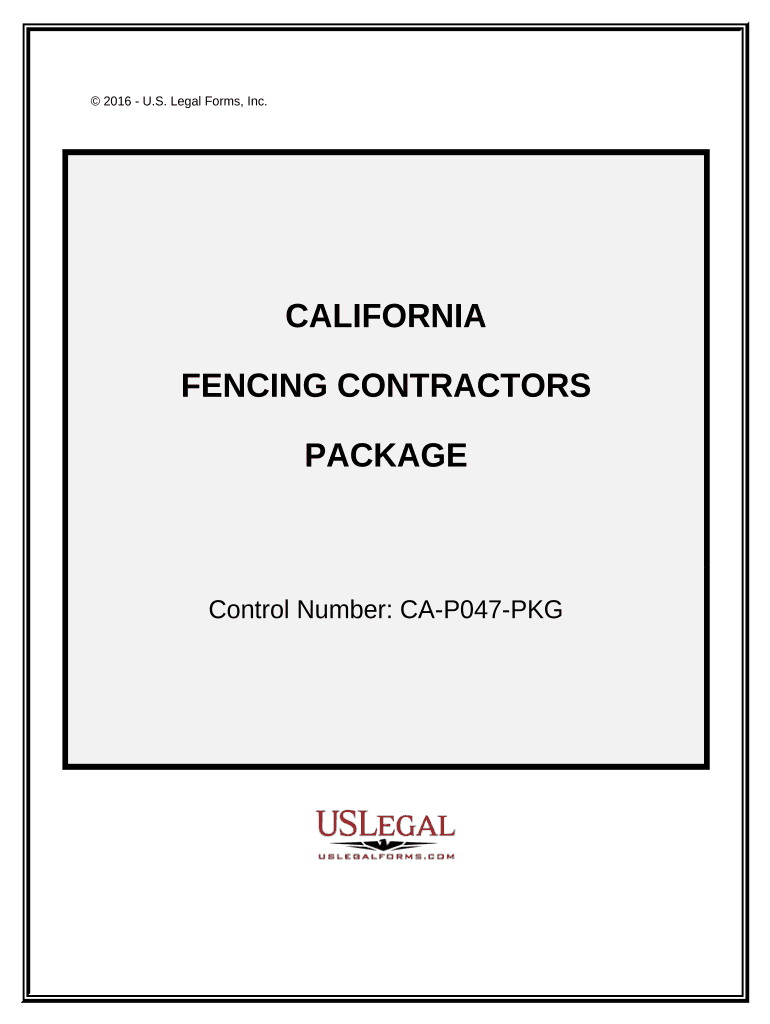 Fencing Contractor Package - California Preview on Page 1