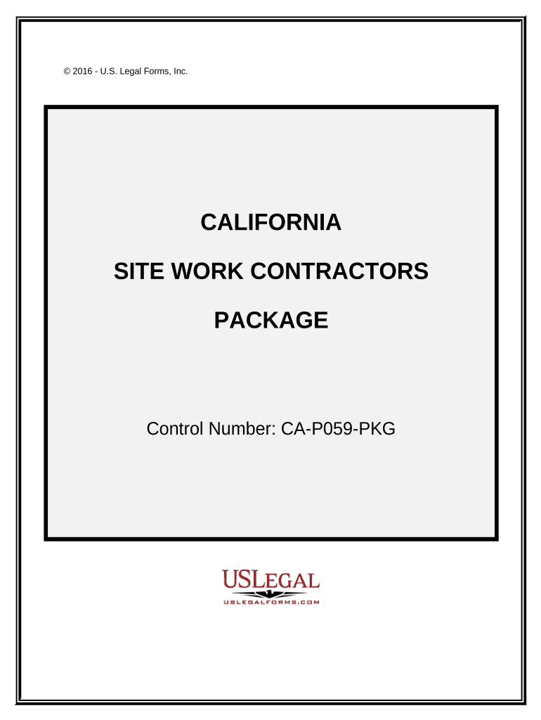 Site Work Contractor Package - California Preview on Page 1